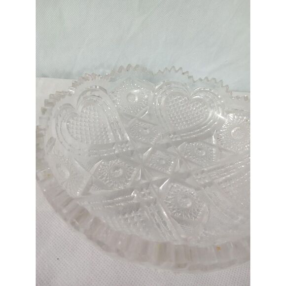 Imperial Glass Nucut "Hearts" With Sawhoot Rim Vintage 1920s Rare Find - Picture 3 of 10